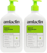 AmLactin Daily Nourish Therapeutic Body Lotion for Dry Skin - No-Scrub Exfoliator and Moisturizer 12% Lactic Acid Lotion,14.1 oz (Packaging May Vary),(Pack of 2)